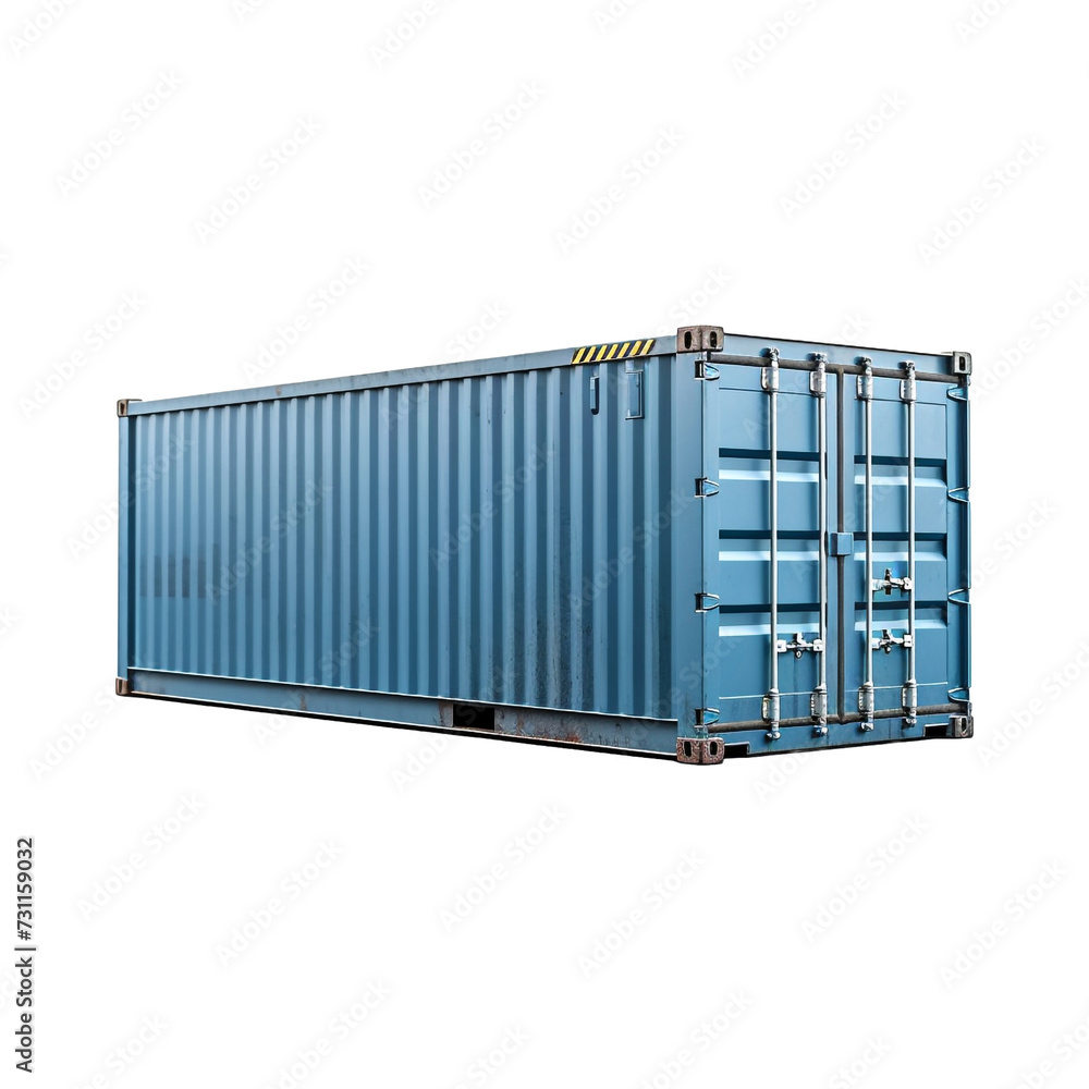 Poster lonely container isolated on transparent background