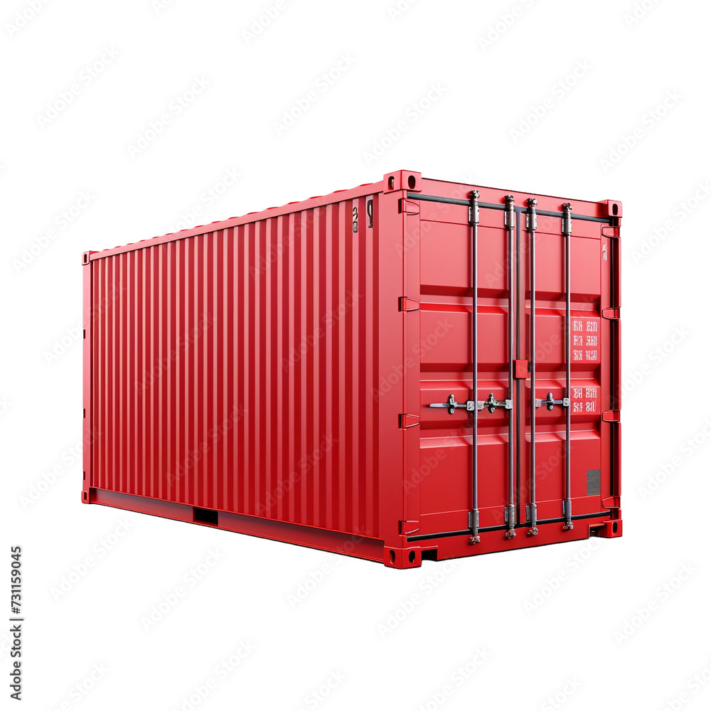 Poster lonely container isolated on transparent background