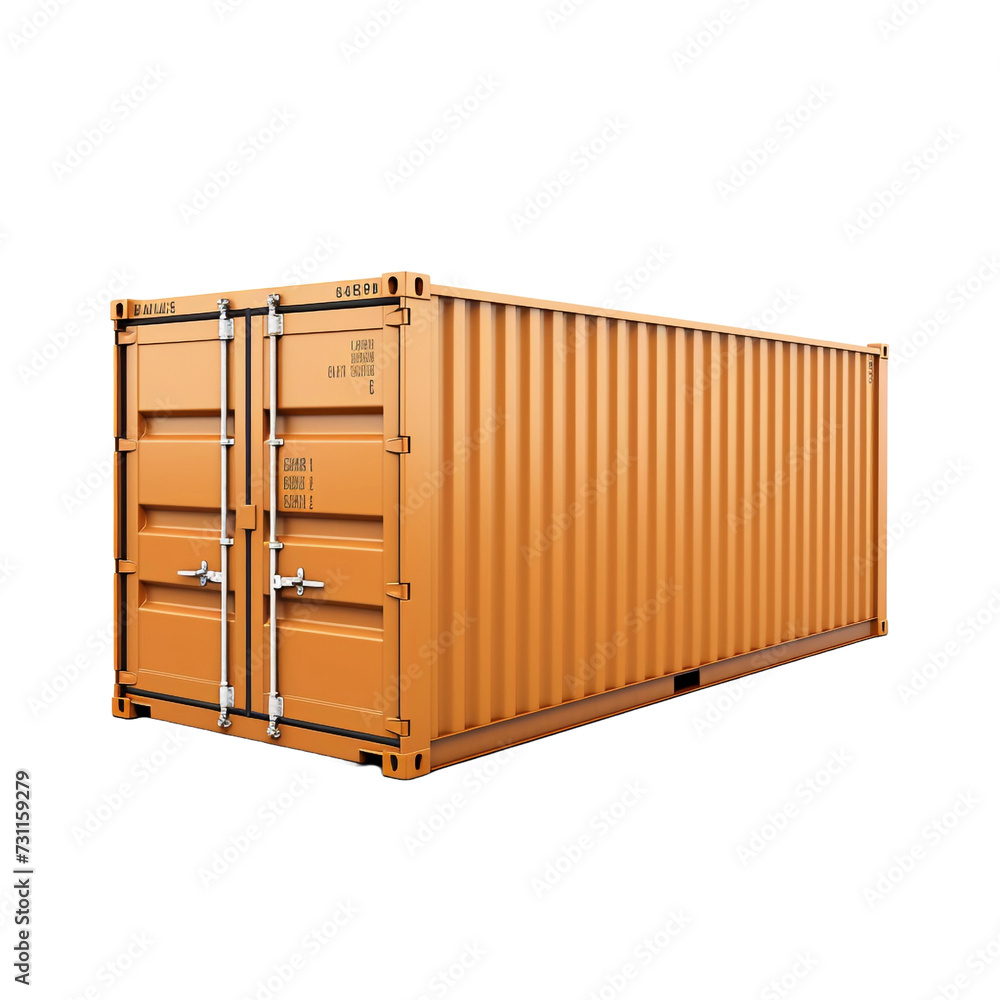 Poster lonely container isolated on transparent background
