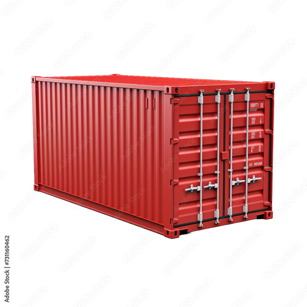Poster lonely container isolated on transparent background