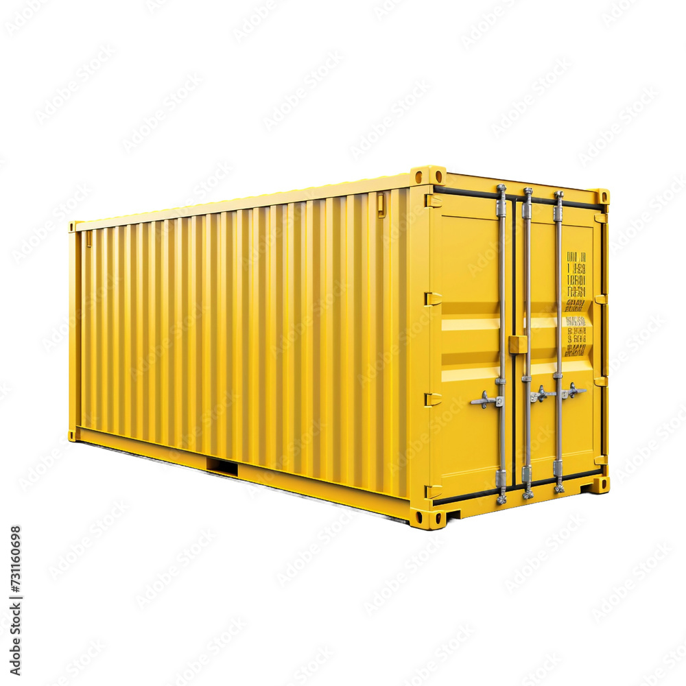 Poster lonely container isolated on transparent background