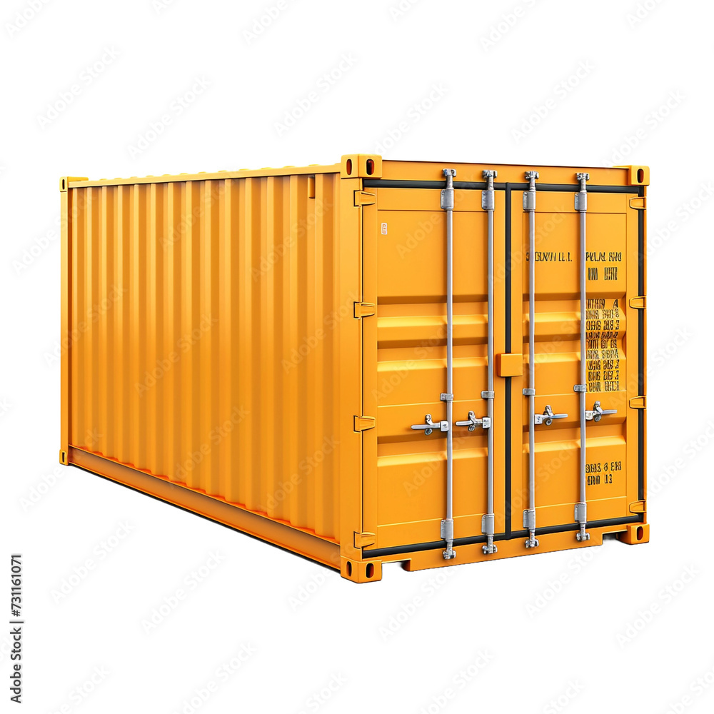 Poster lonely container isolated on transparent background