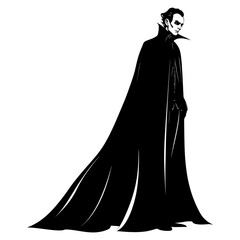 Naklejka premium Silhouette vampire black color only full body 
