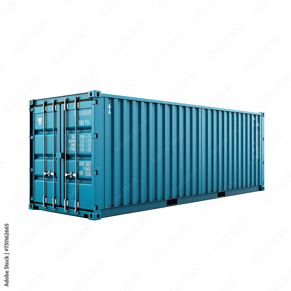Poster lonely container isolated on transparent background