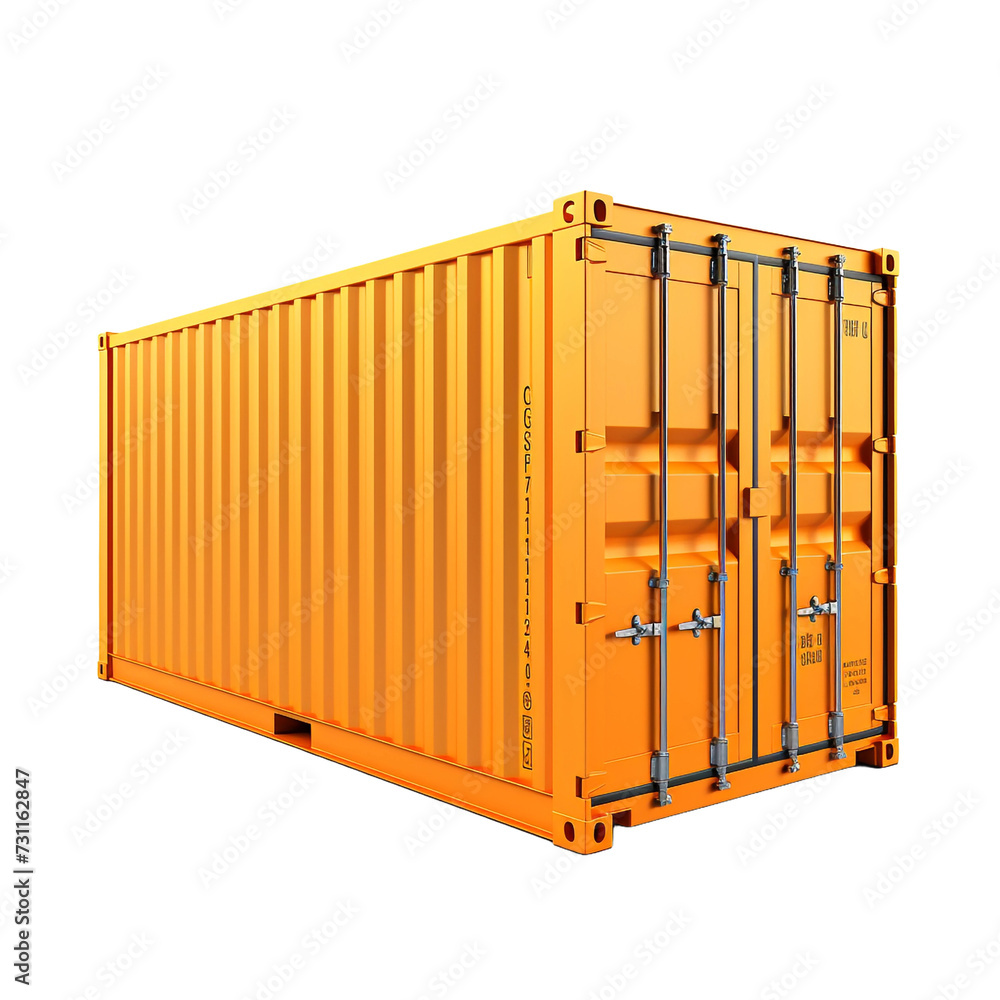 Poster lonely container isolated on transparent background