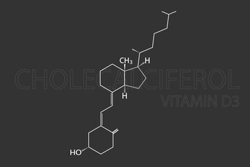 Cholecalciferol molecular skeletal chemical formula.