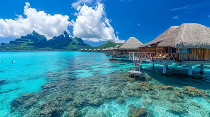 Crédence de cuisine en verre imprimé Bora Bora, Polynésie française Summer vacation at a luxury beach resort on Bora.