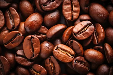 Fotobehang high quality coffee beans texture © Tetiana