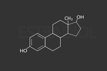 Estradiol molecular skeletal chemical formula.