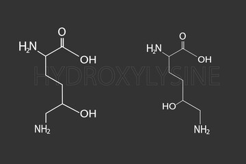 Hydroxylysine molecular skeletal chemical formula.