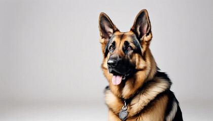 cute German shepherd dog, isolated white background
