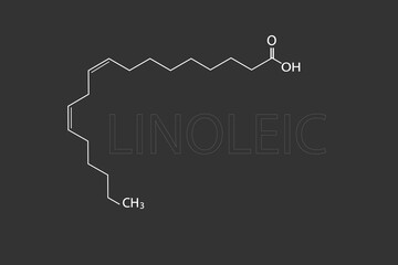 Linoleic molecular skeletal chemical formula.