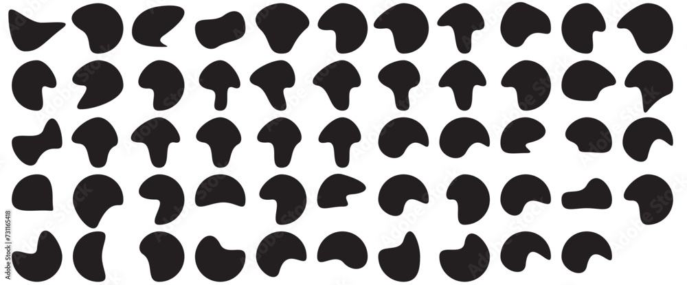 Poster color blob shapes. abstract amorphous liquid forms, random organic masks and versatile vector backgr