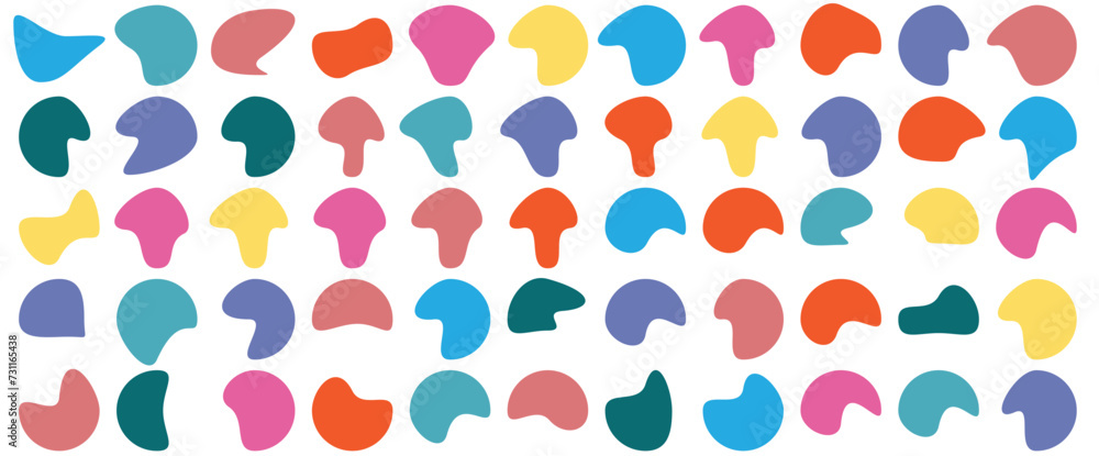 Poster color blob shapes. abstract amorphous liquid forms, random organic masks and versatile vector backgr