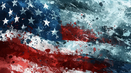 Splash paint style American flag