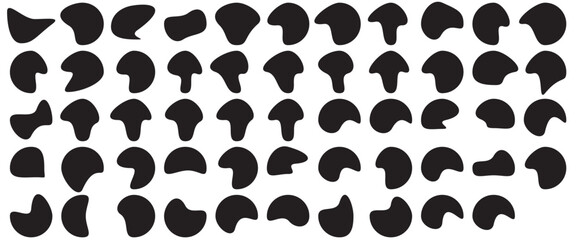 Color blob shapes. Abstract amorphous liquid forms, random organic masks and versatile vector background elements set. Irregular smooth colorful paint spots and blots isolated on white