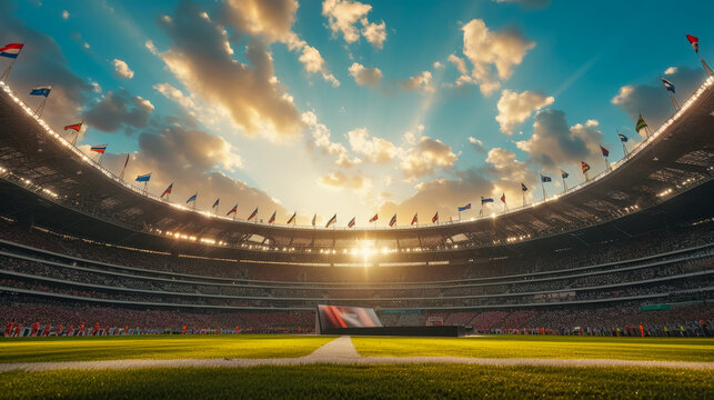 stadium, grass, sport, illumination, soccer, arena