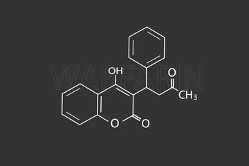 Warfarin molecular skeletal chemical formula.