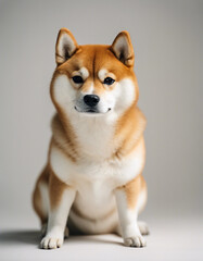 cute Shiba Inu, isolated white background
