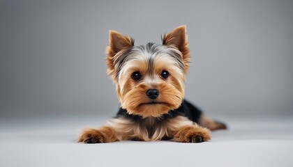 cute Yorkshire terrier, isolated white background

