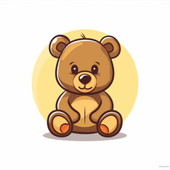 Adorable Teddy Bear Vector Logo Illustration