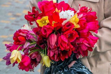 Beautiful bouquet of various flowers