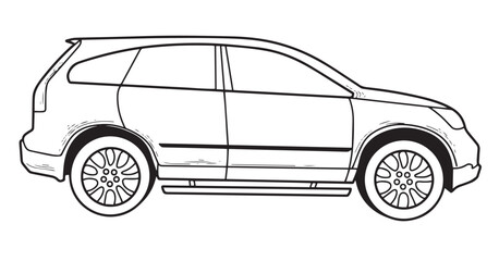 SUV car outline side view