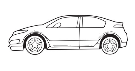 Liftback car outline side view