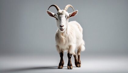 Fototapeta premium cute goat, isolated white background, full body 