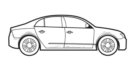 Sedan car outline side view