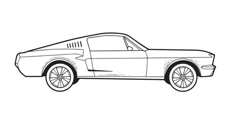 Targa classic car outline side view