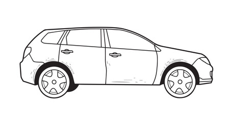 SUV car outline side view