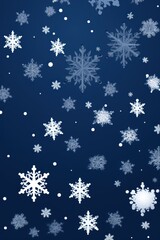 Fototapeta na wymiar Navy Blue christmas card with white snowflakes vector illustration 