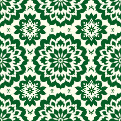 Green Pattern Tile for seamless backgrounds and for filling surfaces in soft colors, ai generated