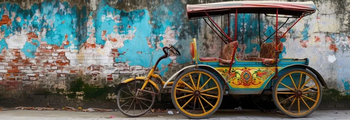 Deurstickers Bengali design on a rickshaw © MdKamrul