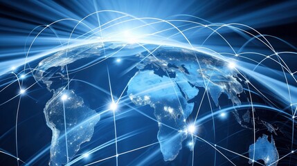 Naklejka na ściany i meble Global Internet Network Connecting the World
