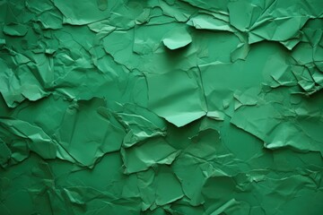 Torn Green Wrapping Paper Background with Copy Space for Blank Box Opening or Text Placement