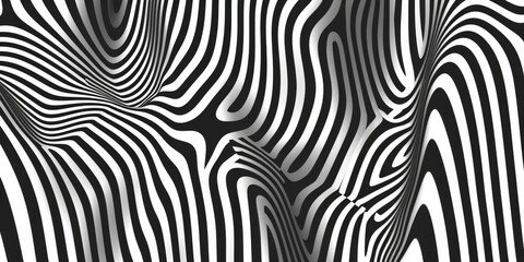 Black and White Background with Vertical and Horizontal Lines, Featuring Wavy Lines and Organic Shapes