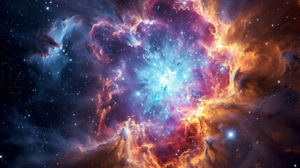 Galaxy, nebula, star forming region in deep space - obrazy, fototapety, plakaty