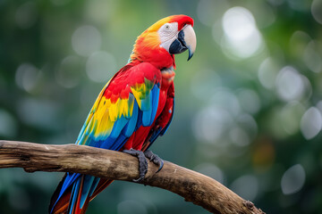 Obraz premium Macaw perching on a branch showcasing vibrant color