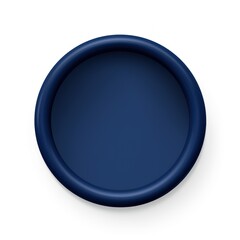 Navy Blue round circle isolated on white background