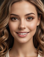 Fototapeta premium Decadent Tiramisu Allure: Fashion Portrait of a Beautiful Woman in Creamy Hues