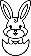 Obraz premium easter rabbit in egg line drawing