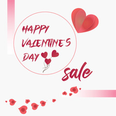 best qualitySpecial offer Valentine's day sale banner with red 3d hearts and advertising discount text decoration. Vector illustration.
