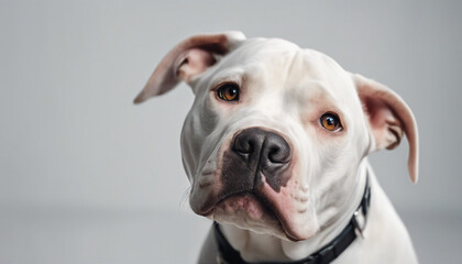 Fototapeta premium cute pitbull, isolated white background 