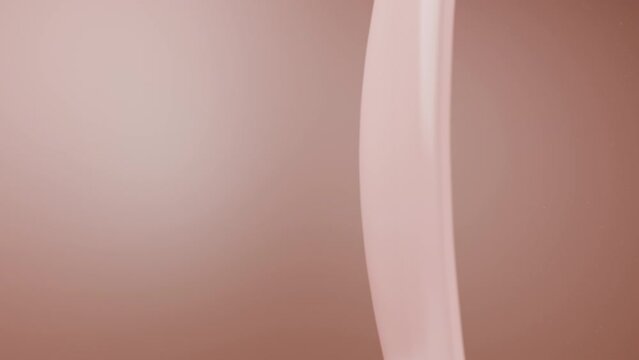 pink bubble filled with collagen atoms travels through skin cells, reaching deep layers. It bursts, releasing collagen molecule for deep rejuvenation.