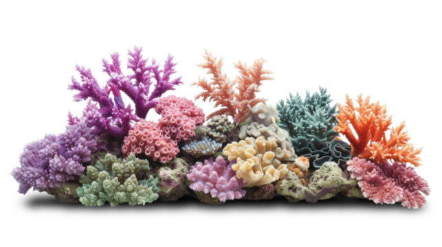 Colorful coral isolated on transparent background