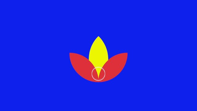 animated flower in blue background