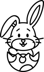 Obraz premium easter bunny in easter egg cute line drawing