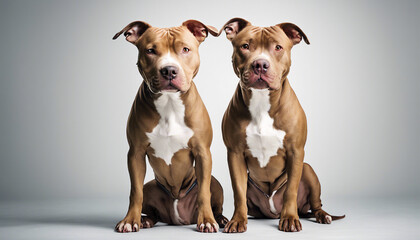 cute pitbull, isolated white background
